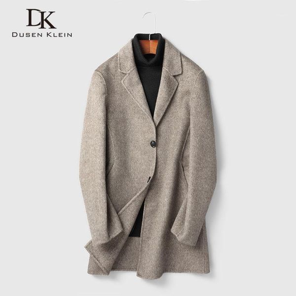 

men wool coat winter woolen jacket slim casual long blends 2019 new 91z8816-b1, Black