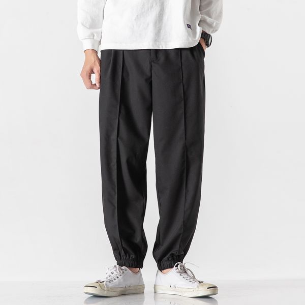 

2021 new men japan design black solid joggers mens fit male fashion hip hop stright pants clothing 8zf6