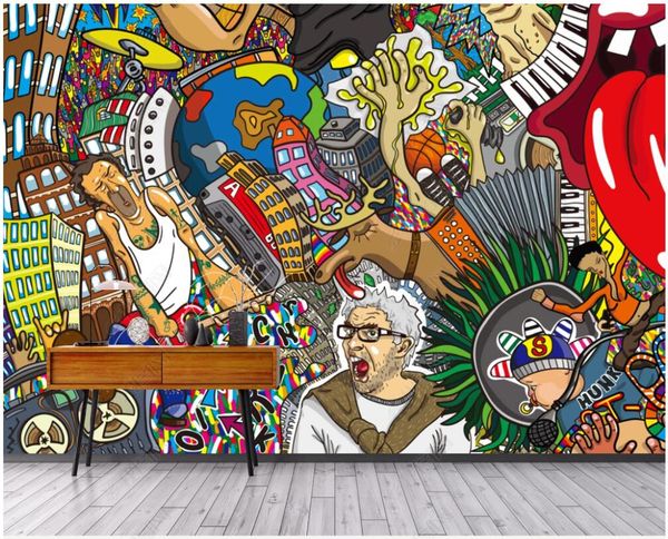 

3d p wallpaper custom mural street characters trend graffiti tooling home decor 3d wall murals wallpaper in the living room