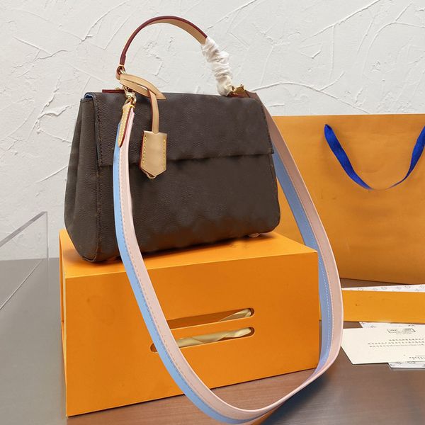 

women handbag crossbody bags lady handle tote bag canvas genuine leather fashion letter removable colorful shoulder strap magnetic flap