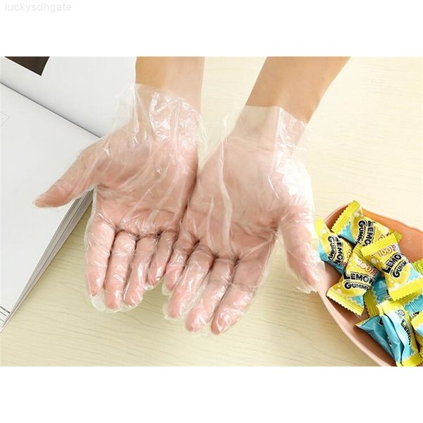 

waterproof plastic grade disposable transparent glove food home clean gloves colorful packing 10pcs other kitchen tools