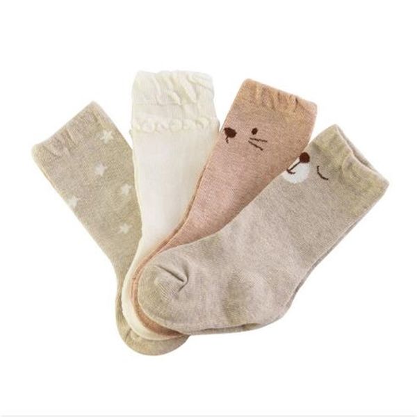 

3pair pack organic high loose mouth children's socks infant child baby natural color cotton tube sock y201009, Pink;yellow