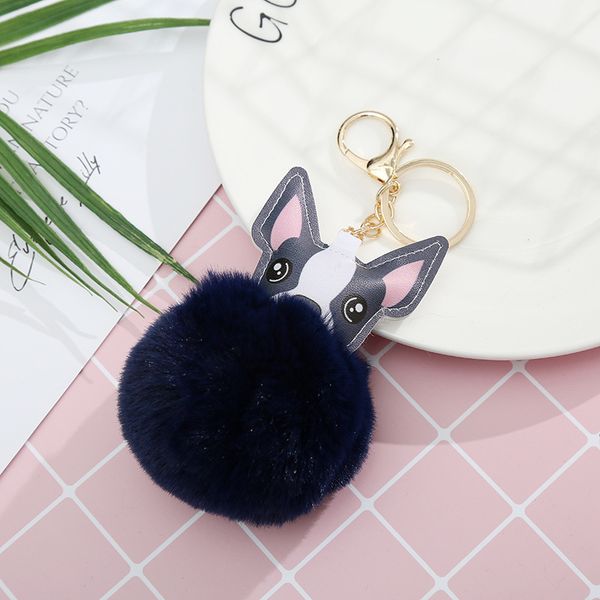 

cute plush french bulldog keychain pvc lovely dog keychains for women key chain car key ring bag pendant jewelry gift wholesale 176 k2