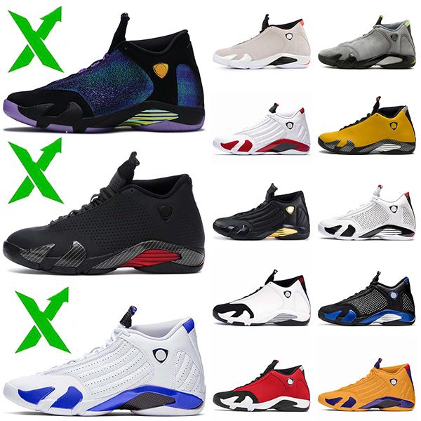 

fashion stock jumpman 14 14s x mens basketball shoes hyper royal university gold desert sand luxury trainers sneakers size 13, White;red