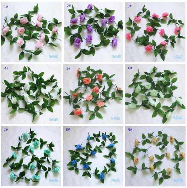 

10pcs artificial rose vine artificial flower flower plant vine rattan strip decoration1