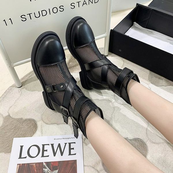 

2021 new spring summer leather shoes of anti-slip-resistant fashion boots breathing-resistant boot women 0hgg, Black