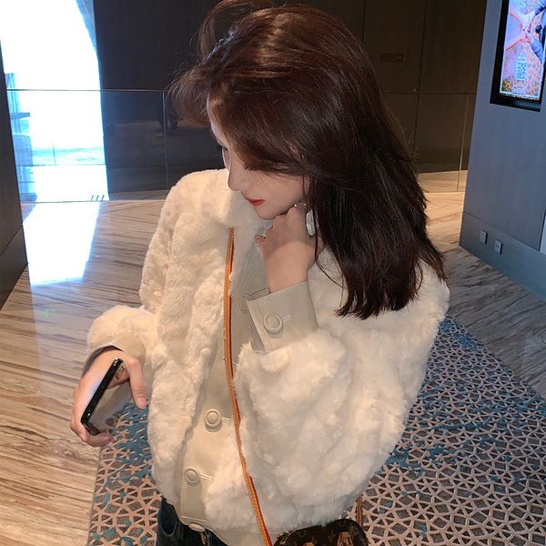 

2020 white short woolen coat female winter thickening korean version of the small women ocean style 2020 new short style pie overcome, Black;brown