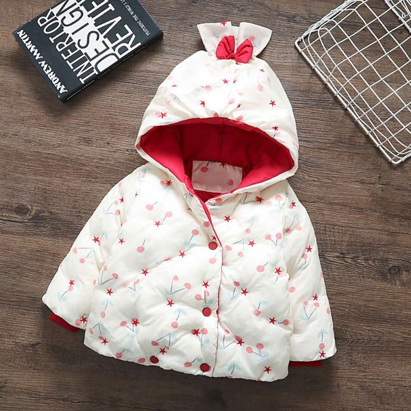 

baby, children's clothing, thickened down girls' warm winter cotton padded jacket, Black