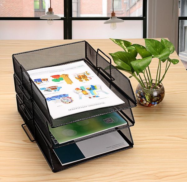 

black one-compartment metal mesh deskfile sorter bbyuqz packing2010