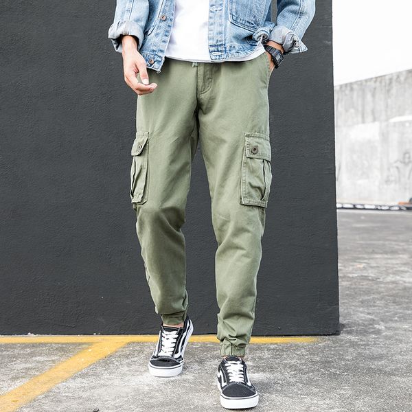 

2021 thin new cargo of the black khaki men pants without spring army green 6bws