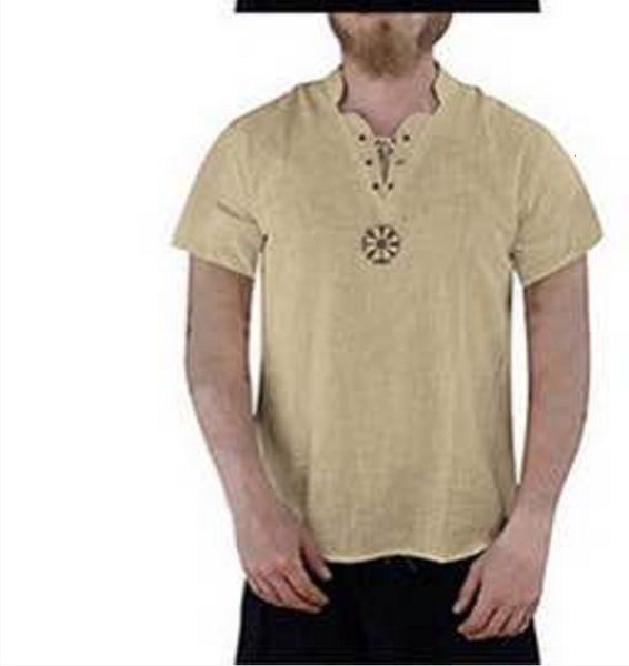 

2020 new cotton hemp fashion trend embroidery short sleeve street stand men's personalized collar t-shirt, White;black