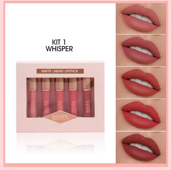 

lip gloss 5 color set for lips makeup long lasting matte lipsticks tint waterproof non-stick cup nude lipstick lipgloss