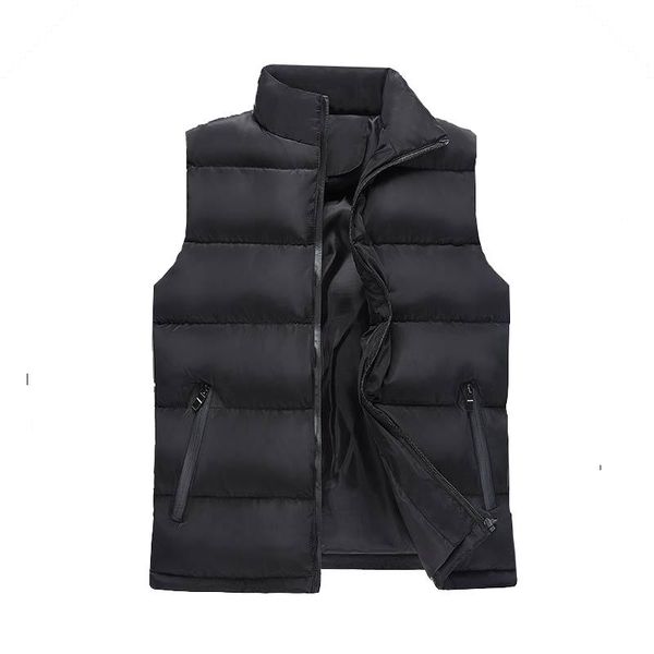 

vest down jackets for men casual regular standard camouflage sleeveless warm simple duck feather coat down, Black