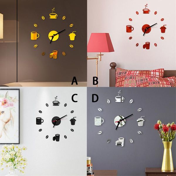 

3d diy roman numbers acrylic mirror wall sticker clock home decor mural decals