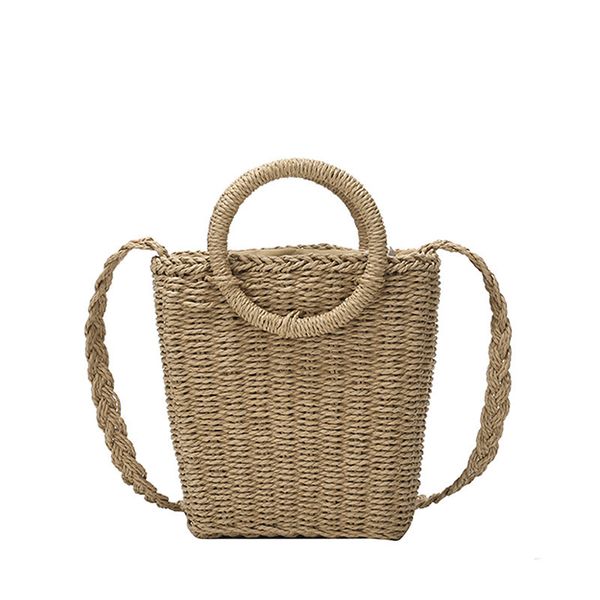 

hbp non-brand new summer 2021 woven bag women's simple ring handbag single shoulder messenger bag beach straw bag sport.0018