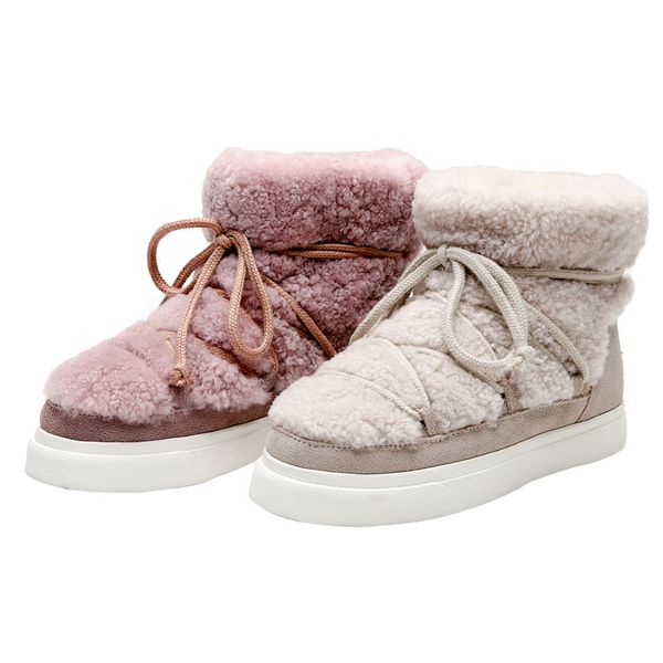 

new sweet women wool cow suede ankle boots female big size snow boots dancing casual shoes woman flats platform boots, Black