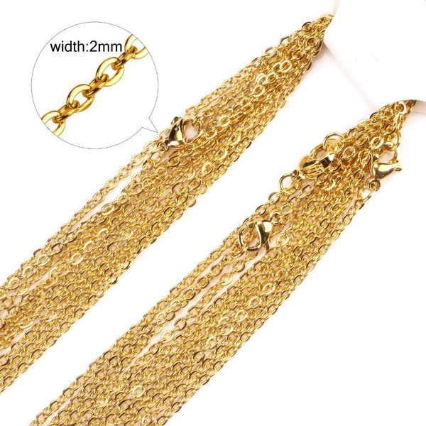 

chain necklace width 2mm/1mm gold/silver/rose gold/black stainless steel necklaces for pendants gift lots bulk wholesale 2021