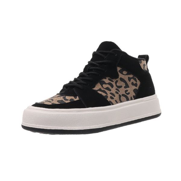 

2021 the new fashion rentals up platform for women 2021 solid printing leopard down heels woman apartments shoes j7r9, Black