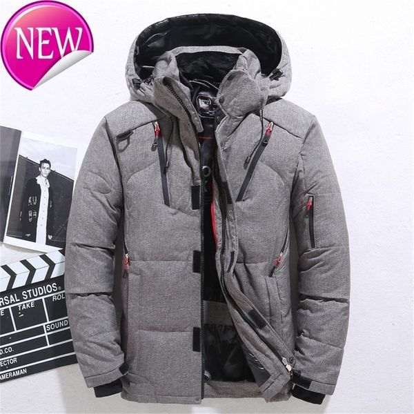 

winter down jacket men fashion personality zipper pocket 2020 casual mens jackets and coats thick warm hooded loose down coats, Black