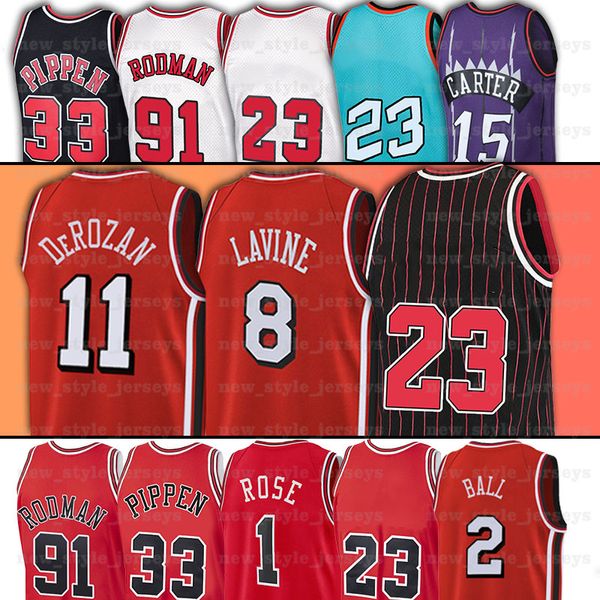 Zach 8 Lavine 23 Michael Demar 11 DeRozan Basketbol Formaları Lonzo 2 Top 91 Dennis 33 Scottie Rodman Pippen Ed Jersey