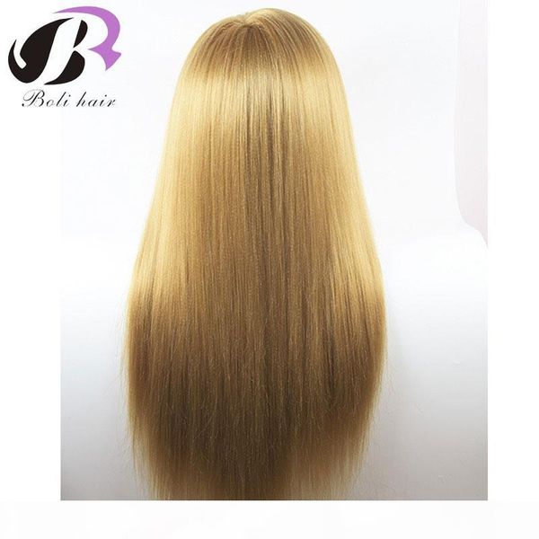 

boli 65cm 100% high temperature fiber blonde hair training head hairdressing practice training mannequin doll head for sale, White