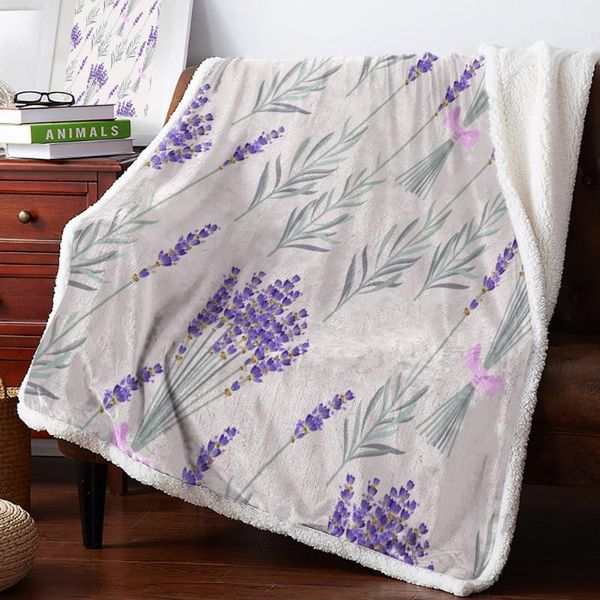 

blankets purple lavender flowers leaves throw blanket bedspread coverlet soft warm fleece christmas decor for beds