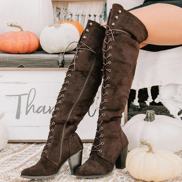 

new women thigh high boots autumn winter high heels cross strap ladies over the knee long boots zipper platform western shoes1, Black