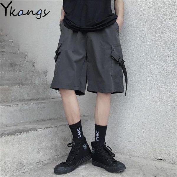 

cargo shorts korean harajuku women's clothing couple streetwear big pockets casual high waist summer capris female summer1, White;black