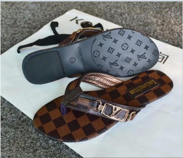 

wholesale classic beach slippers summer fashion women flip-flops outdoor lady slippers metal flat ladies slippers large size 35-42, Black
