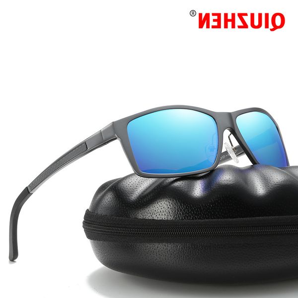 

2021mens aluminum sports sunglasses uv400 wrap-around rectangle polarized sun glasses for men fishing sunglass 5089, White;black