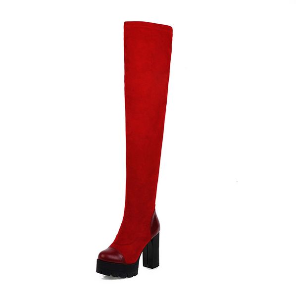 

2021 new sale women on knee thin stretch boots high heels woman prom shoes owd1, Black