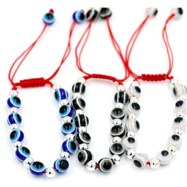 

10pcs/lot mixed lucky red eye string evil lucky red cord adjustable bracelet diy jewelry new