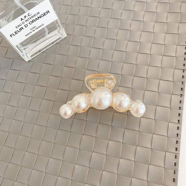 

роскошные модные жемчужные шпильки волос украшения для волос простые блестящие большие жемчужины акриловые крабовые волосы когти для женщин, Slivery;golden