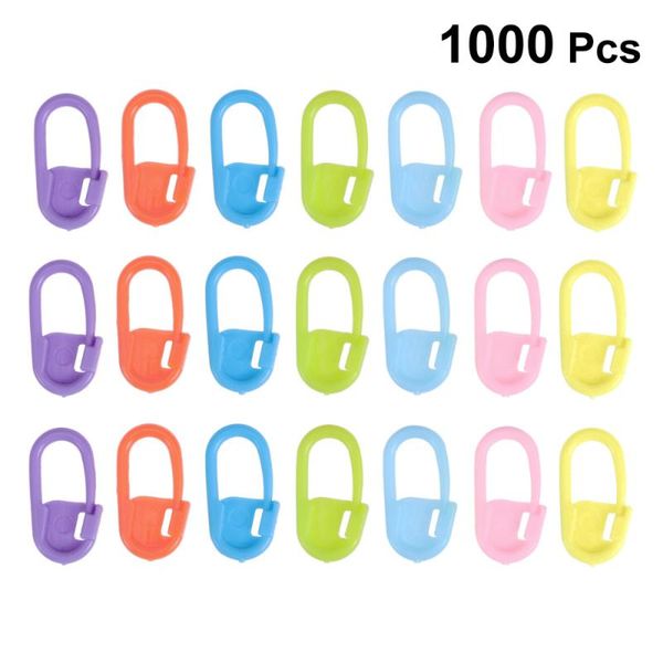 

1000pcs/pack plastic locking stitch markers knitting stitch counter crochet needle clip sewing knitting auxiliary tool mix color, Black