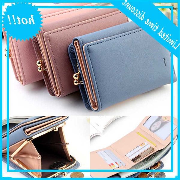 

2020 dame short black red mini money wallets small fold pu learn women wallet holder