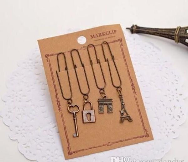 

shipping/new 4pcs/set cuteretro style paper clip bookmark / metal bookmarks hollow bookmark