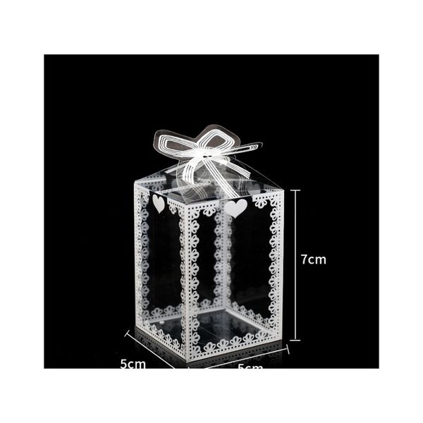 

5 10 пвх квадратных подарочных коробок преимущества конфеты упаковка сувенирная коробка прозрачное событие шоколадные десертные сумки 6x6x10