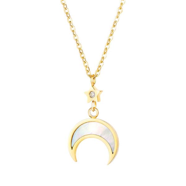 

chains yo fashion sweet star moon gold plated jewelry temperament crescent clavicle chain pendant necklaces, Silver