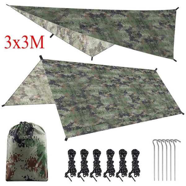 

tents and shelters awning waterproof canopy tarp tent shade ultralight garden sunshade outdoor camping hammock rain sun camouflage shelter