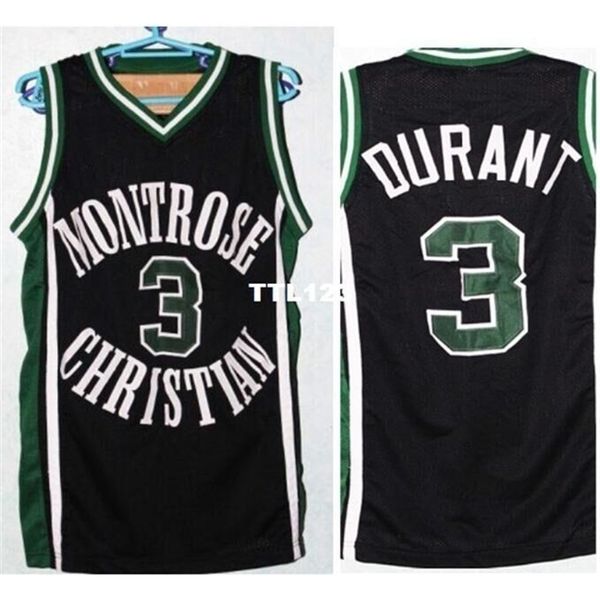 

vintage 121 montrose christian #3 k. durant white green black college jersey size s-4xl or custom any name or number jersey