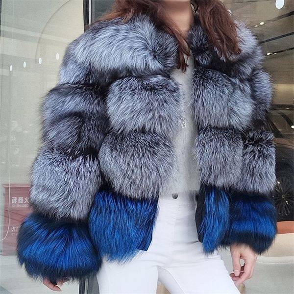 

real fox fur grass jacket women winter natural fur vest fashion short luxury fur coatx1019, Black