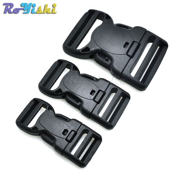 

plastic dual adjustable & security double lock buckle for tactical belts black, Slivery;black