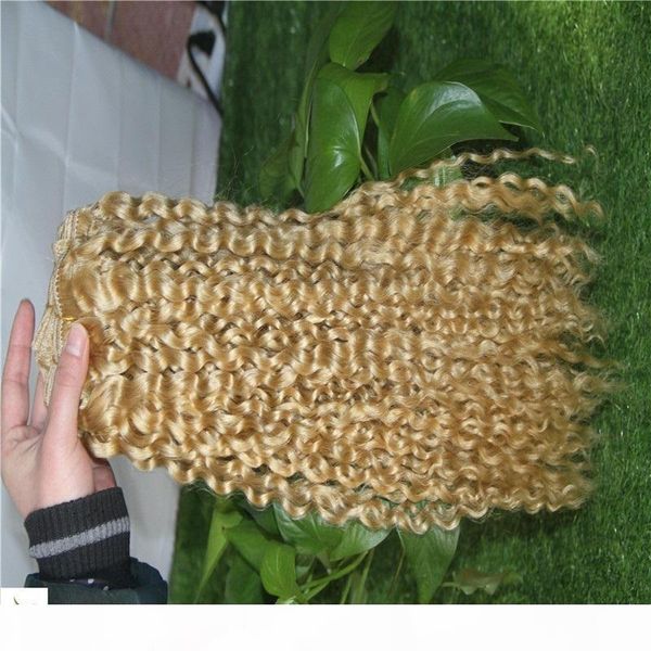 

medium blonde color brazilian curly hair bundles 100% curly weave human hair weaving 10-30 inchs remy afro kinky curly hair extensions, Black