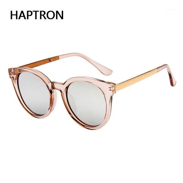 

sunglasses fashion transparent glasses women pink round rose gold frame silver lens vintage color mirror oculos1, White;black