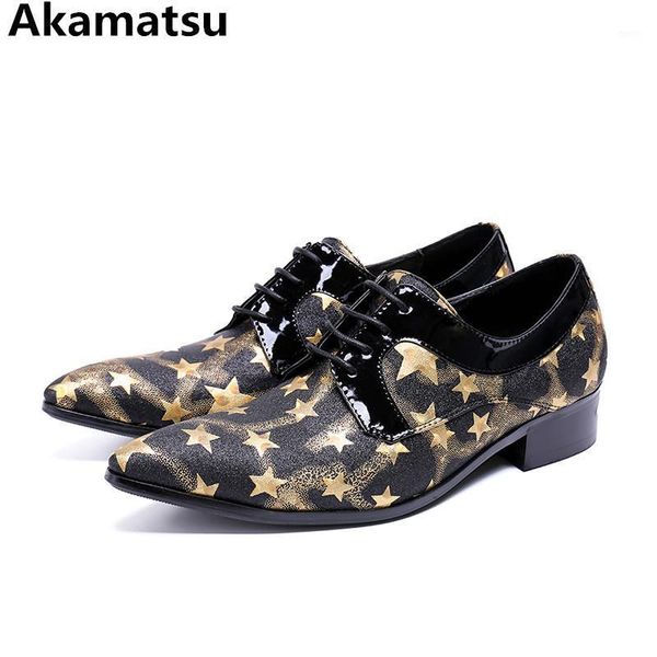 

handmade classic office shoes men genuine leather pointed toe dress shoes blue yellow star print suit loafers plus size 20201, Black
