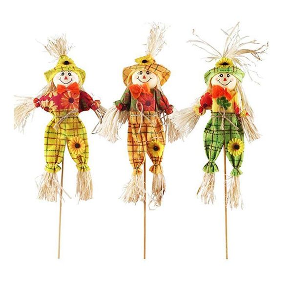 

3pcs scarecrow ornaments halloween cute trick or treat deskstraw doll layout decoration for classroom home party bar a3 wmtzkw