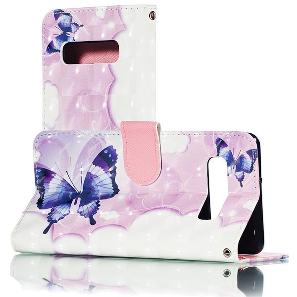 

3D Swallowtail Butterflies Pattern Horizontal Flip PU Leather Case for Galaxy S10 with Holder Card Slots Wallet Photo Frame