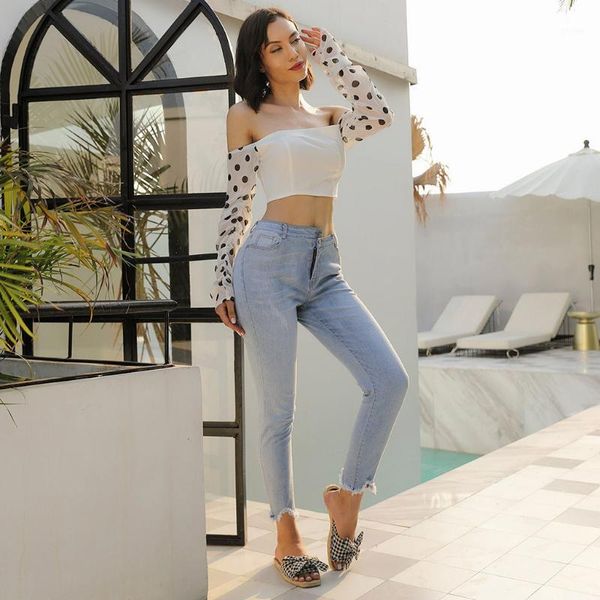 

women summer pants 2019 new stretch jeans women denim pants trousers ladies loose k10141, Blue