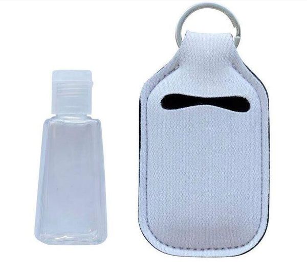

sublimation blank keychain hand sanitizer holder for 1oz bottle diy customized pendant include bottle