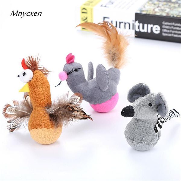

cat toys pet favorite toy bird shape plush colorful with feather supplies interactive teaser tumbler @c1
